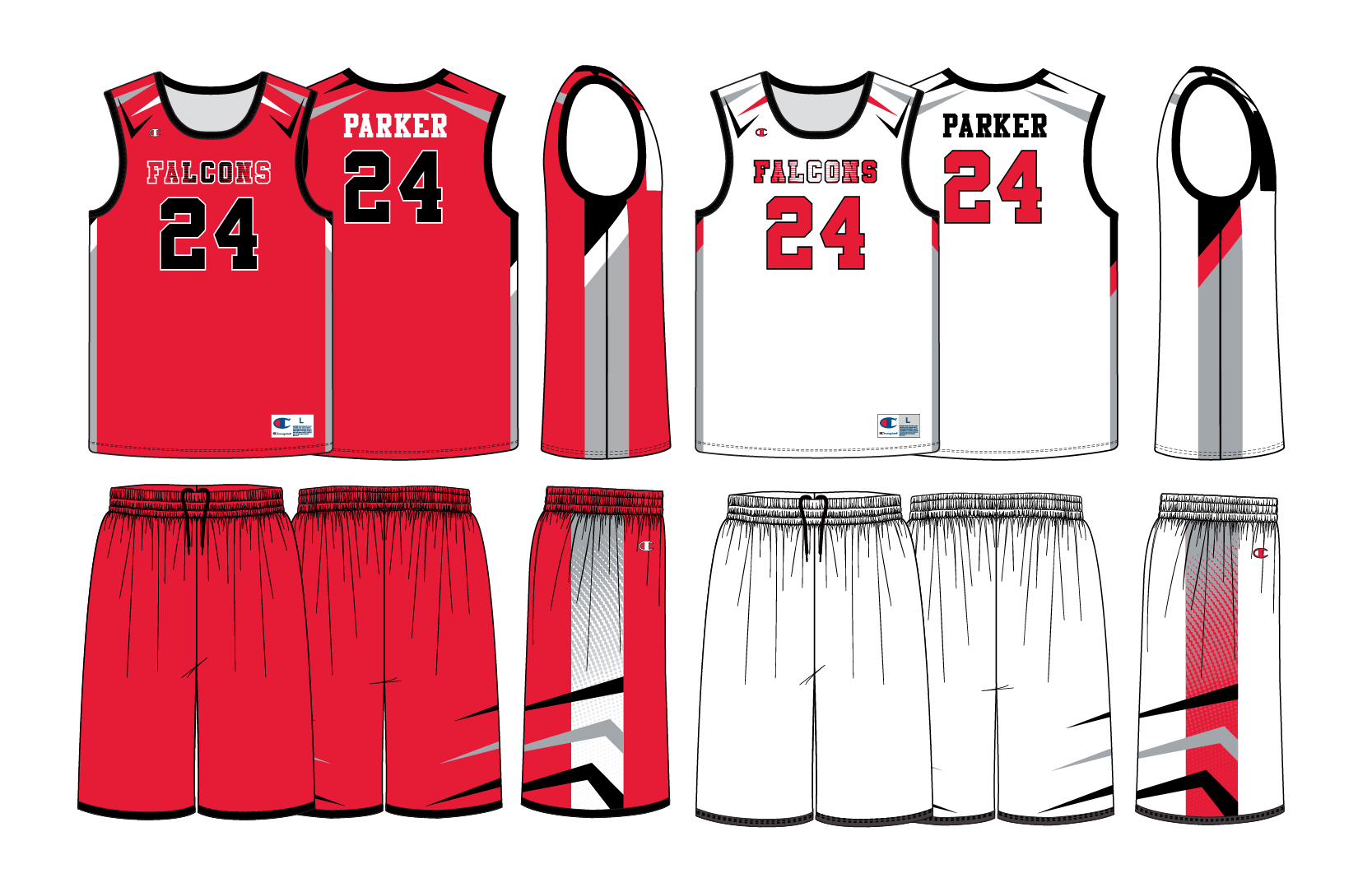 Sublimated Basketball Jersey Falcons style