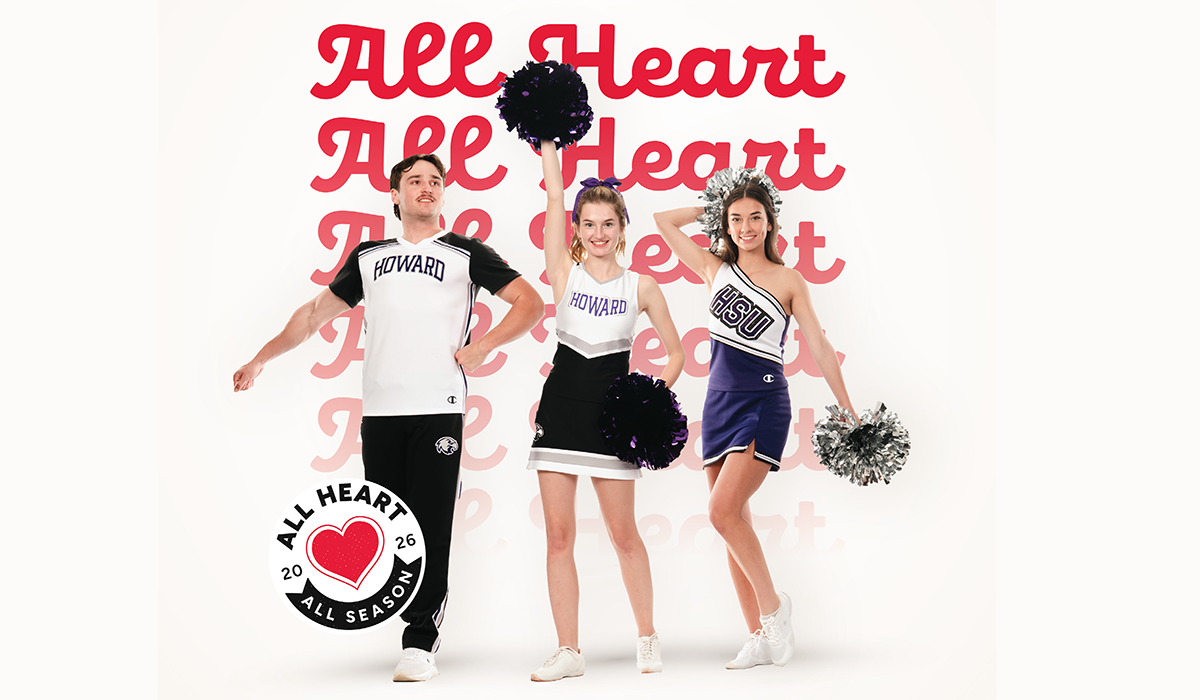 Cheer team wearing Champion Collegiate uniforms