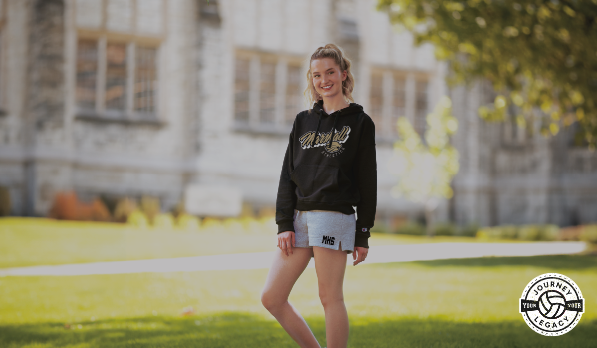 Female Wearing Champion Volleyball Fleece